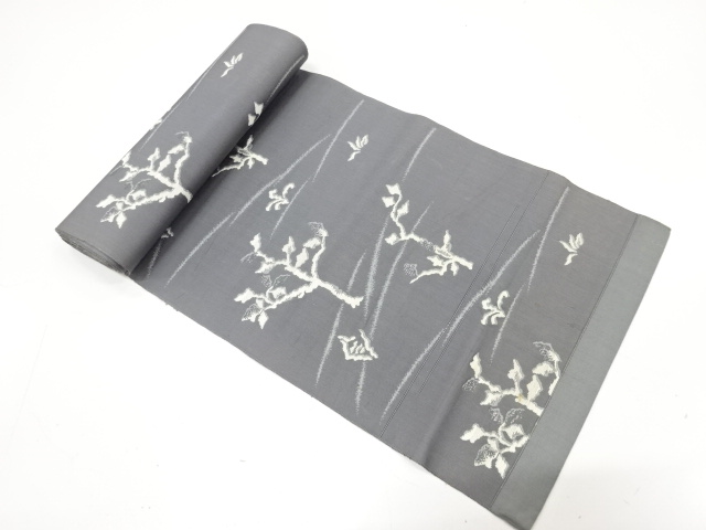 JAPANESE KIMONO / ANTIQUE BOLT FOR HASSUN OBI / WOVEN ABSTRACT TREE